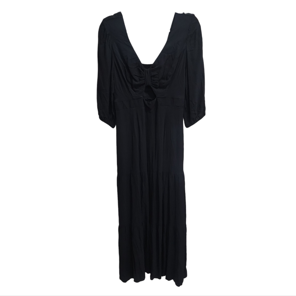 GOODTHREADS Cutout Puff Sleeve Black maxi Dress